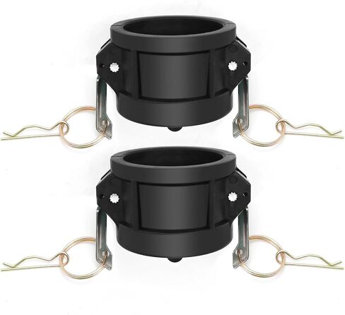 Anxingo 2 Pcs 2" Camlock Fittings, Cam & Groove Hose Fittings | Polypropylene Fittings with Dust Cap, Standard Camlock Fitting with Gasket Inside in Kuwait