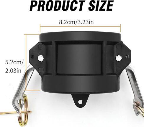 Anxingo 2 Pcs 2" Camlock Fittings, Cam & Groove Hose Fittings | Polypropylene Fittings with Dust Cap, Standard Camlock Fitting with Gasket Inside in Kuwait