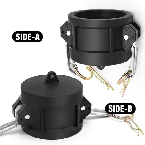 Anxingo 2 Pcs 2" Camlock Fittings, Cam & Groove Hose Fittings | Polypropylene Fittings with Dust Cap, Standard Camlock Fitting with Gasket Inside in Kuwait