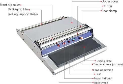 Hand-Wrapping-Machine-Film-Wrapper,Plastic-Wrap-Packaging-Machine,Adjustable-Temperature-50-140-°C,Built-in-Heating-Plate,for-Restaurants in Kuwait
