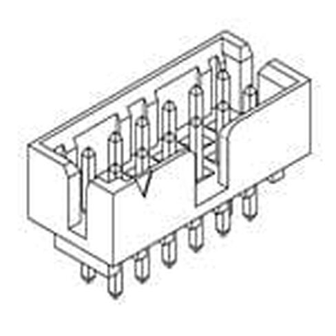 Molex/Waldom، 87831-5554، Conn Shrouded Head (4 جوانب) HDR 14 POS 2mm Solder ST Top Entry Thru-Hole T/R (150 عنصر/عناصر) in Kuwait