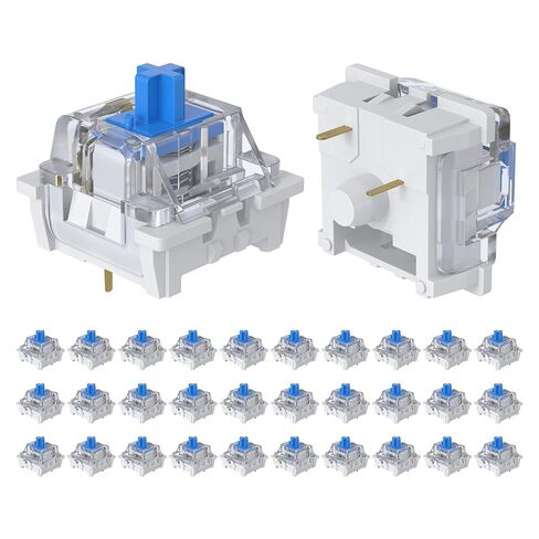 12 Pieces Blue Mechanical Keyboard Switches, 3 Pin Pre-Lubricated | Clicky Key Switches, Dustproof and Waterproof Tactile Switches, Mechanical Gaming Keyboard, DIY Switch Replacement Kit in Kuwait