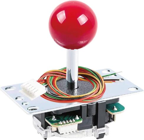 عصا التحكم SANWA JLF-TP-8YT باللون الأحمر الأصلي - من أجل لعبة Arcade Jamma 4 و8 طرق قابلة للتعديل، متوافقة مع عصا التحكم Catz Mad SF4 Tournament (أعلى الكرة الحمراء)، تستخدم في خزانة آلة ألعاب Arcade S@NWA in Saudi Arabia