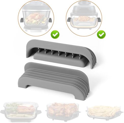 2pcs Silicone Handle Covers for Ninja Crispi Glass Air Fryer, Anti-Slip BPA-Free Air Fryer Handle Covers Dishwasher Safe Compatible with Ninja Crispi Glass Container 2.5QT 4QT 6QT in Kuwait