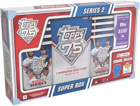 2026 Topps MLB Series 2 بطاقة تجارة البيسبول، صندوق سوبر 14 بطاقة في كل عبوة in Kuwait