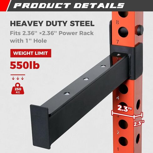 مرفق قفص الطاقة من RitFit Spotter Arms، قضبان أمان لحامل القرفصاء لرف الطاقة 2.36 بوصة × 2.36 بوصة، ملحق قضيب القرفصاء الآمن لصالة الألعاب الرياضية المنزلية in Kuwait