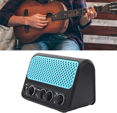 WALFRONT 10W Mini Guitar Amplifier BT 5.0 Double Channel Small Practice Guitar Amp with Clean Distortion Reverb for Practice Anywhere in Kuwait
