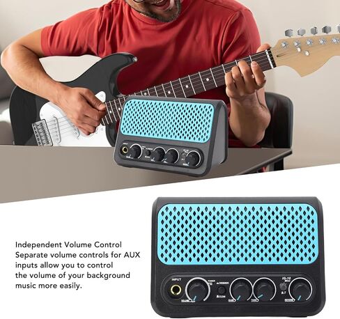 WALFRONT 10W Mini Guitar Amplifier BT 5.0 Double Channel Small Practice Guitar Amp with Clean Distortion Reverb for Practice Anywhere in Kuwait