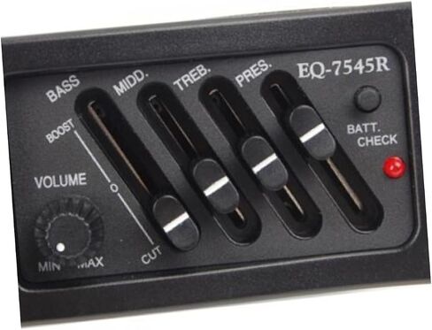 4 الفرقة الصوتية الغيتار بيك اب Preamp موالف EQ-7545R مضخم بيزو للقيثارات الصوتية الأسود in Kuwait