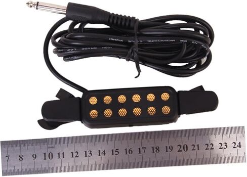 Milisten Gold Sound Amplifier Clip-on Acoustic Guitar Pickup Portable Lightweight Compatible Acoustic Guitars in Kuwait