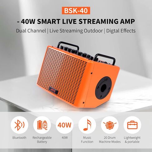 JOYO 40 Watt Acoustic Combo Amplifier (BSK-40 Orange) Bundles with JOYO XLR Cables 20ft (CM-28) in Kuwait