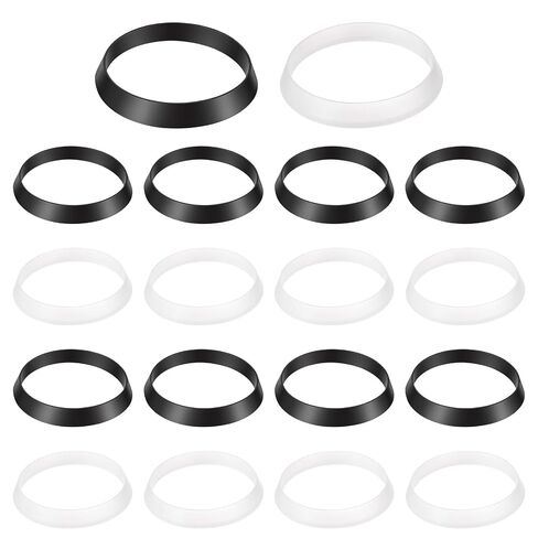 20PCS Sink Drain Gasket, Seal Ring Silicone Washer Waste Pipe Seals Rings Rubber Gasket Washers Cone Silicone Seal Ring for 1 1/2 Inch Drain Pipe Sink Drains Black & White in Kuwait