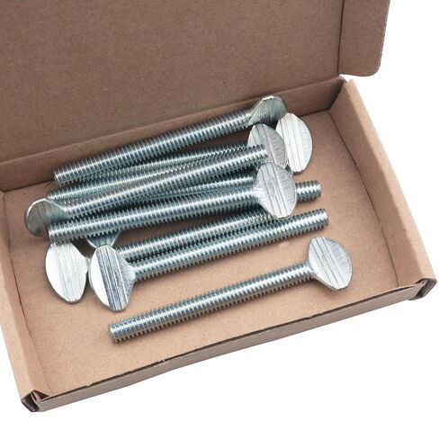 10PCS Carbon Steel Wing Screws 1/4-20 x 2-1/2 Thumb Screws Flat Screws Fully Threaded Zinc Plated Racket Screws for Panels Furniture Lampshades Musical Instruments in Kuwait