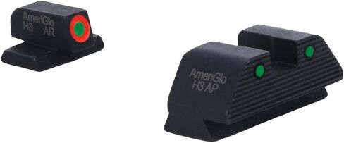 مجموعة رؤية ليلية AmeriGlo Trooper لـ S&W M&P 2.0 C.O.R.E، مخطط أمامي برتقالي، مصابيح خضراء - SW-817 in Kuwait