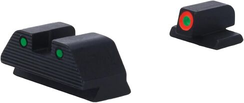 مجموعة رؤية ليلية AmeriGlo Trooper لـ S&W M&P 2.0 C.O.R.E، مخطط أمامي برتقالي، مصابيح خضراء - SW-817 in Kuwait