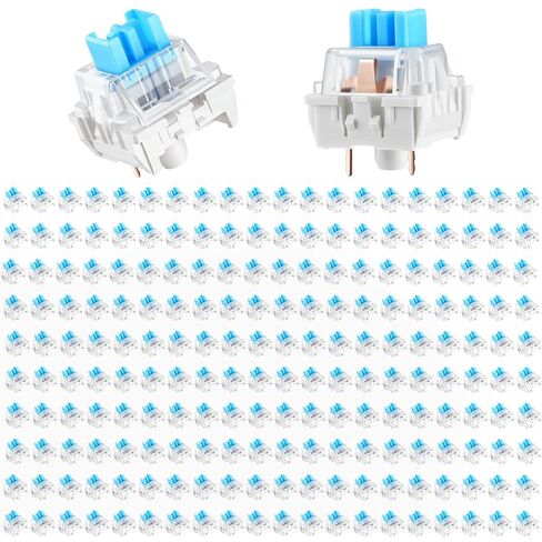 Leezmark 200 قطعة 3-PIN مفاتيح لوحة المفاتيح الميكانيكية الزرقاء، مفاتيح اللمس Clicky لمعظم لوحات مفاتيح الألعاب، طباعة ثلاثية الأبعاد، مفاتيح بديلة مقاومة للغبار in Kuwait