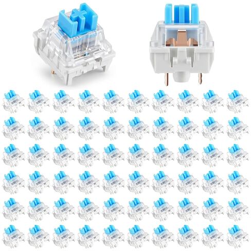 Leezmark 200 قطعة 3-PIN مفاتيح لوحة المفاتيح الميكانيكية الزرقاء، مفاتيح اللمس Clicky لمعظم لوحات مفاتيح الألعاب، طباعة ثلاثية الأبعاد، مفاتيح بديلة مقاومة للغبار in Kuwait