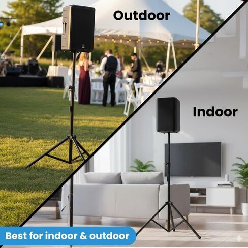Deluxe Aluminum Speaker Stand – Tripod Base, Adjustable Height from 45.6-90 inches, Holds Up to 120 lb, Lightweight & Portable – for PA, DJ, Stage, or Home Speakers in Kuwait