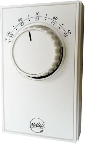 خط فولت ميكانيكي Tstat، قريب من الارتفاع، جدار، SPST، 120 إلى 277VAC، أبيض، 6GVX8C-A in Kuwait