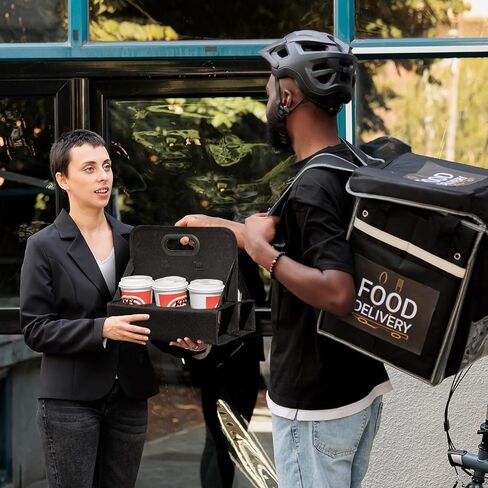 Portable Drink Carrier with Handle, 6 Cup Reusable Drink Carrier for Delivery,Foldable Cup Coffee Carrier, Cocktails, Wine, Safely Secures Hot and Cold Beverages in Kuwait