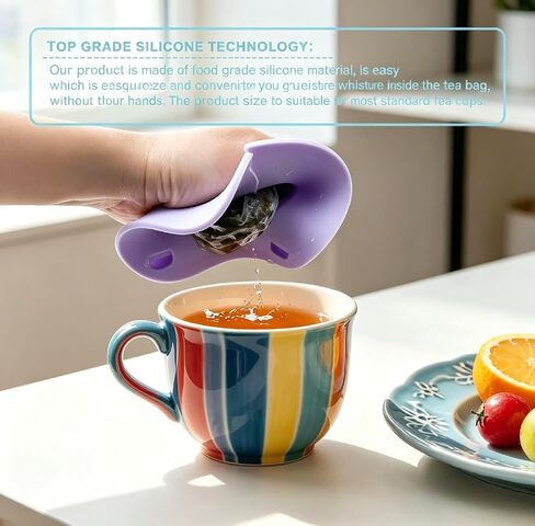 Silicone Tea Bag Holder Squeezer, 4 Pcs Silicone Cup Covers for Cat Lovers, Food Grade Tea Cup Cover Mug Lid for Mug Coffee Milk Tea, 4 Color, Dishwasher Safe in Kuwait