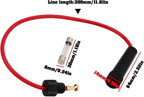 2 Pcs Motorcycle 20A Fuse Tube Holder 54190387 LU54190387 Compatible with Triumph Compatible with BSA in Kuwait