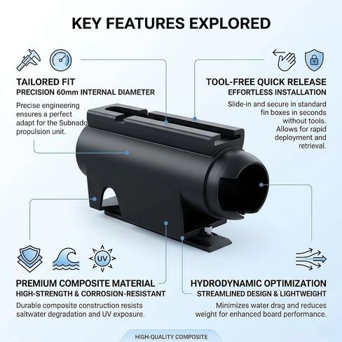 SUP Paddleboard Mount for Subnado Underwater Scooter, Integrated Electric Power Assist Bracket for Surfboards & Kayaks, Quick Release Mounting Adapter, Durable & Secure Board Attachment in Kuwait