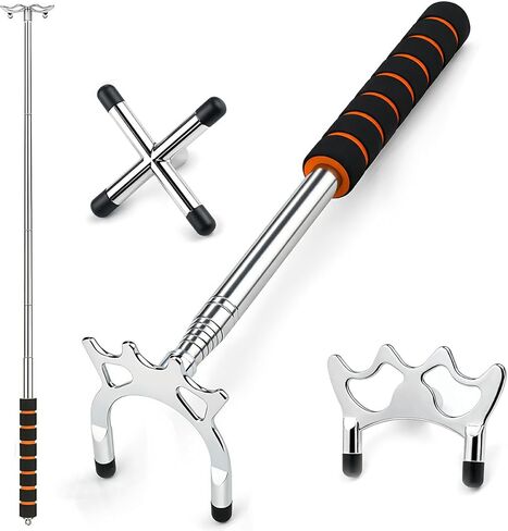 Retractable Pool Bridge Stick Silver EVA Grip with 3 Detachable Bridge Heads Multi Angle Billiard Support Shrinks to 12.8 Inch Pool Table Cue Accessory in Kuwait