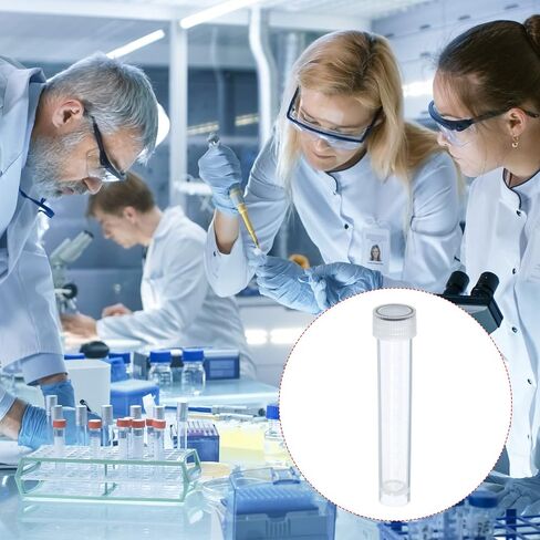 أنابيب اختبار بلاستيكية سعة 10 مل، 10 عبوات من حاويات تخزين مجمدة، غطاء لولبي شفاف لعلوم المختبرات، شفاف in Kuwait