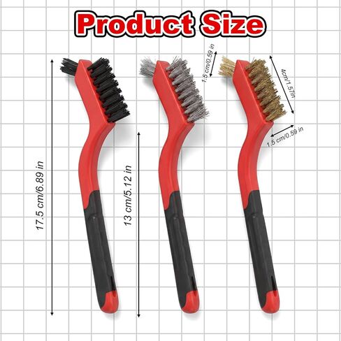 3PCS Mini Wire Brush Set, Stainless Steel Wire Brushes for Cleaning, BBQ Grill Brush for Rust Removal, Metal Brushes for Motorcycle Chain Cleaning Tools in Kuwait