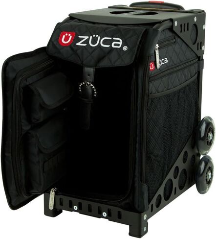 ZUCA Sport Insert أسود مبطن مع أحجار الراين، عجلات غير وامضة، إطار رياضي in Kuwait