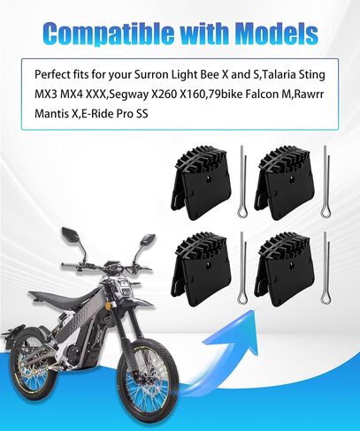 4 أزواج من مكابح الأقراص السيراميكية مناسبة لـ Surron LBX Light Bee X S Talaria Sting MX3 MX4 XXX Segway X260 X160 الدراجة الترابية الكهربائية Sur-Ron Shimano H03C in Kuwait