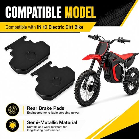 Generic Rear Brake Pad Set Accessories, E-Bike Upgrade Mods, Dirt Bike Parts, Compatible with Yozma in 10 Electric Dirt Bike in Kuwait
