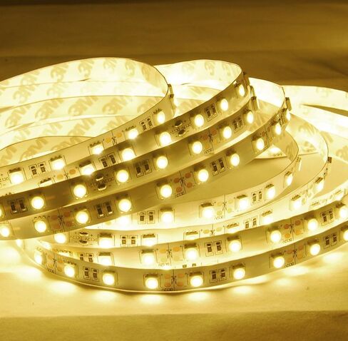شريط إضاءة LED أبيض دافئ من ABI، 600 مصباح LED، 10 أمتار / 32.8 قدم، SMD5050، 2800K، 24V DC (المحول غير متضمن) in Kuwait