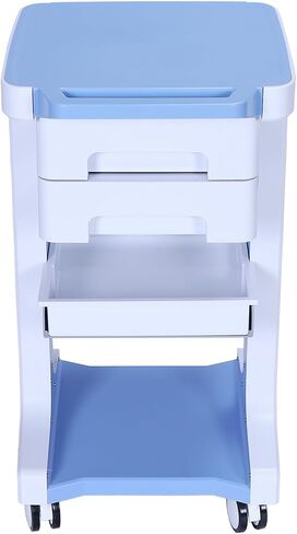 Generic عربة دوارة طبية مكونة من 3 طبقات مع درجين عربة أدوات احترافية بحد أقصى 110 رطل تحميل صالون تجميل عربة دوارة مختبر عربات الموجات فوق الصوتية لعيادة المستشفى وصالون التجميل ومكتب السبا in Kuwait