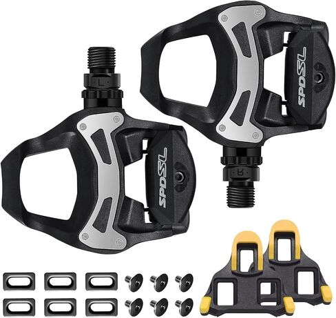 NAACOO Road Bike Pedals Clipless Resin Bicycle Pedals Compatible with Shimano SPD-SL System for Outdoor Indoor Cycling,Top Power Transfer in Kuwait