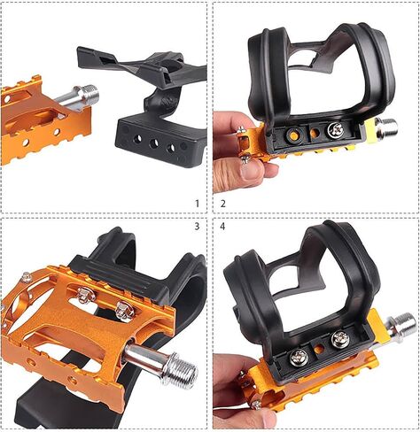 BIBABLYKE Bicycles Pedal Half Clip Road Bike Strapless Toe Pedal Clip Mountain Bike Cycling Pedals Toe Clip Cycling Accessories in Kuwait