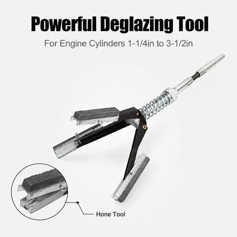 Engine Cylinder Hone Tool Deglazer with 3 Piece 220 Grit Stones 1 1 / 8in - Fast, Adjustable Bore Honing for 1 1 / 4in to 3 1 / 2in Cylinders, Durable Metal Construction for Auto in Kuwait