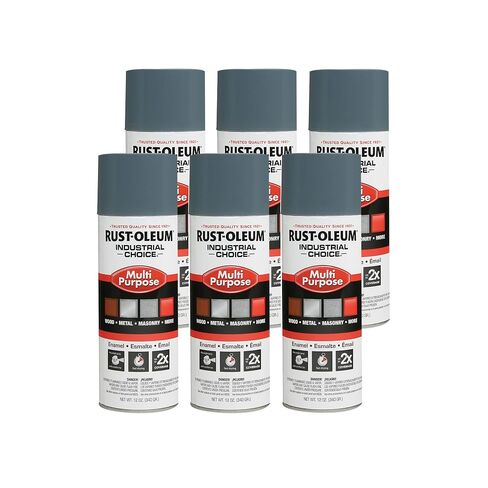 Rust-Oleum 202214-6PK Industrial Choice 1600 System Multi-Purpose Spray Paint, 12 oz, Machinery Gray, 6 Pack in Kuwait