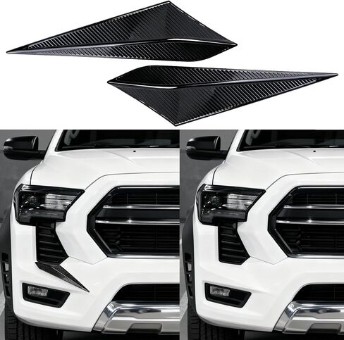 ديكور رقعة الشبكة متوافق مع Toyota Tacoma 2024-2025، ABS الخارجي الأمامي الأمامي المصباح الأمامي مصباح الشبكة الزخارف لملحقات تاكوما الجيل الرابع (أسود غير لامع) in Kuwait