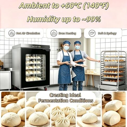Kolice Commercial Baking Proofer Cabinet 8 Trays 18''x26'' Sheet Pans, Bread Proofer 280L, Stainless Steel Dough Fermentation Machine with Humidity and Temperature Control in Kuwait