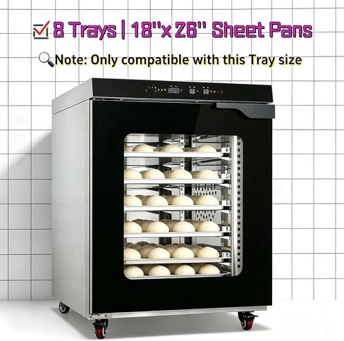 Kolice Commercial Baking Proofer Cabinet 8 Trays 18''x26'' Sheet Pans, Bread Proofer 280L, Stainless Steel Dough Fermentation Machine with Humidity and Temperature Control in Kuwait