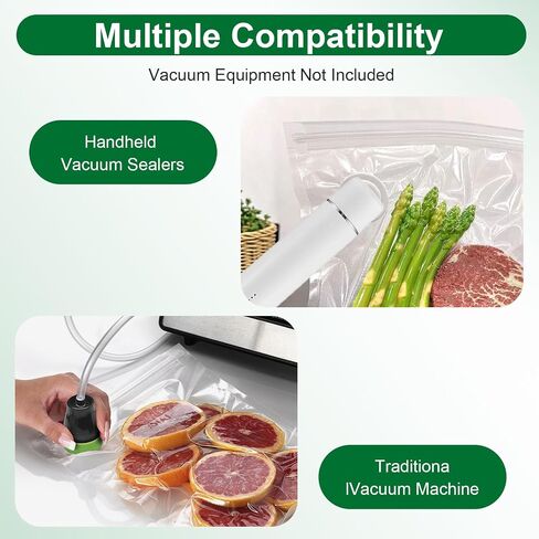 60 PCS Vacuum Sealer Bags for Food with Air Valve Zipper, Reusable Sous Vide Bags Compatible with Handheld & External Vacuum Sealer Machines, 3 Size in Kuwait