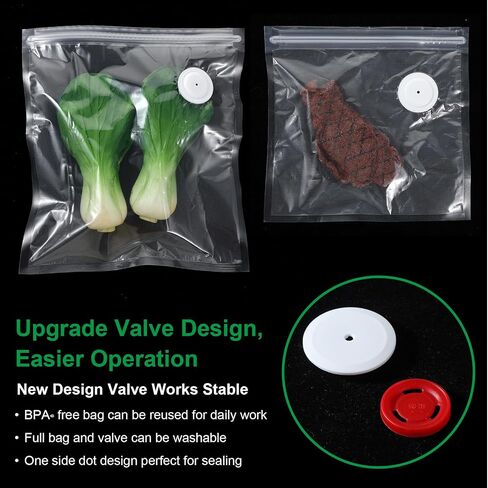 60 PCS Vacuum Sealer Bags for Food with Air Valve Zipper, Reusable Sous Vide Bags Compatible with Handheld & External Vacuum Sealer Machines, 3 Size in Kuwait
