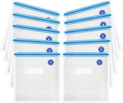 Vacuum Sealer Bags for Food, 10 Pcs Small Size 8.66" x 8.3" Food Storage Bags for Sous Vide Cooking Microwave Heating, Air Valve Zipper Bags & Zip Clips in Kuwait