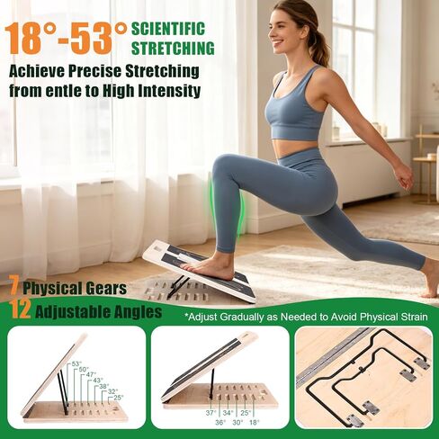 Wooden Slant Board for Exercise & 17.5" Wide Calf Stretch Board | Adjustable Incline Board with 12 Angles for Squats and Physical Therapy, Funny Balance Board with 3 Difficulty Maze Tracks in Kuwait