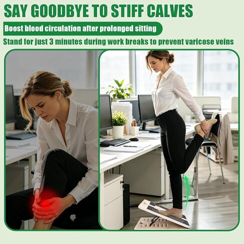 Wooden Slant Board for Exercise & 17.5" Wide Calf Stretch Board | Adjustable Incline Board with 12 Angles for Squats and Physical Therapy, Funny Balance Board with 3 Difficulty Maze Tracks in Kuwait