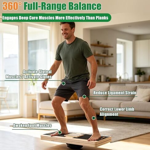 Wooden Slant Board for Exercise & 17.5" Wide Calf Stretch Board | Adjustable Incline Board with 12 Angles for Squats and Physical Therapy, Funny Balance Board with 3 Difficulty Maze Tracks in Kuwait