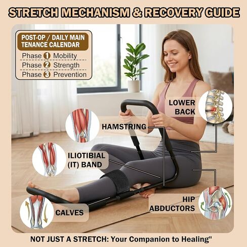 Hamstring Stretcher for Knee Extension, Adjustable Leg Stretcher for Flexibility, Calf, Hip & Lower Back Stretching Equipment, Knee Stretcher for Mobility, Yoga, Physical Therapy & ACL Recovery in Kuwait
