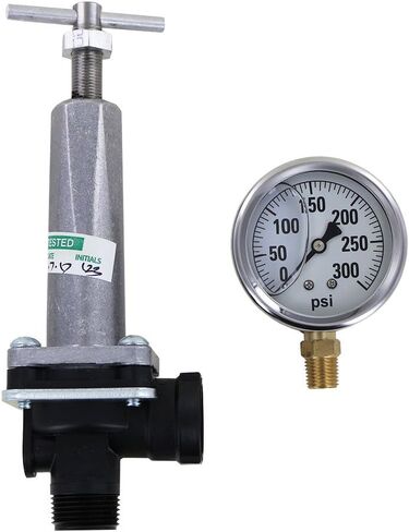 منظم الضغط TeeJet 8460-1/2 مع مقياس ضغط 300 رطل لكل بوصة مربعة (حزمة، عنصران) in Kuwait